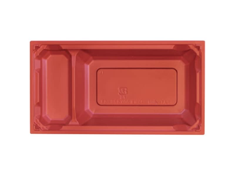 プラ折箱 ワン折重70X37B-43 赤底 <50枚> 小ロット販売