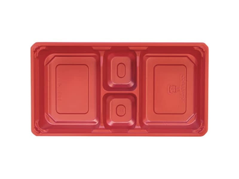 プラ折箱 ワン折77X40L赤底 <50枚> 小ロット販売