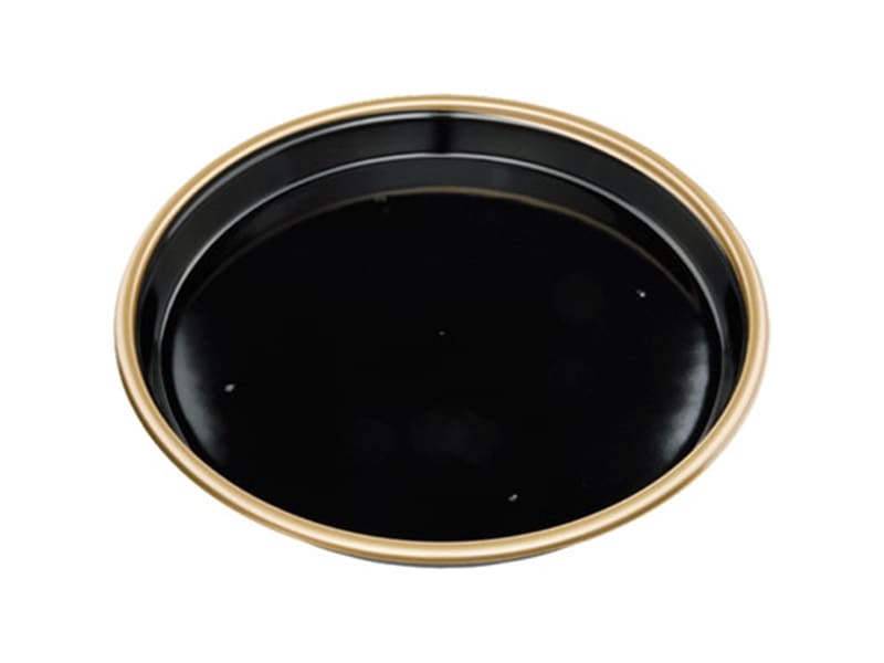 すし桶 新７人桶Ｐ（Ｖ）本体エコ金フチ黒 <10枚> 小ロット販売