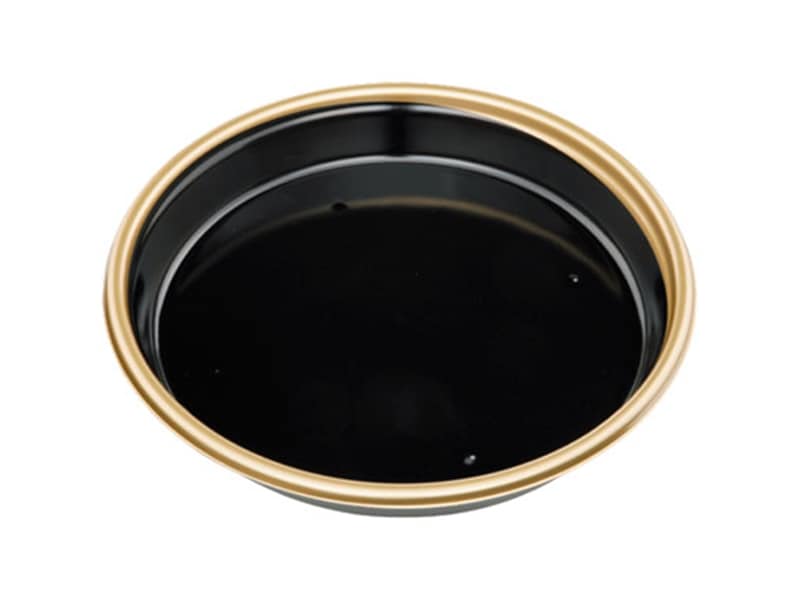 すし桶 新４人桶Ｐ（Ｖ）本体エコ金フチ黒 <10枚> 小ロット販売