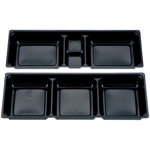 仕出し弁当容器 110－40竹膳二段会席睦月／黒セット <50セット