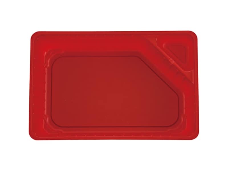 丼ぶり・重箱容器 アジロ弁当 中仕切２ 黒内赤 <50枚> 小ロット販売