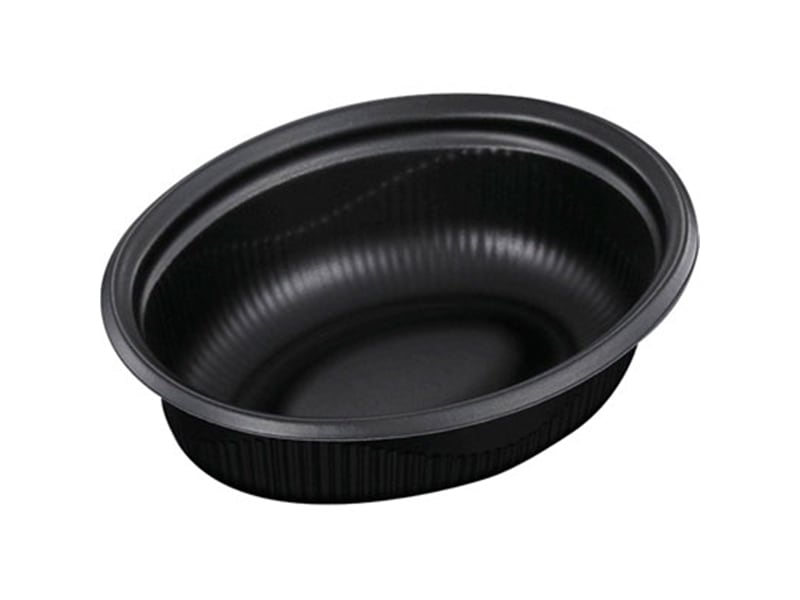 カレー・洋食容器 ＳＤビストロ 本体 Ｍ２０－１６ 深 ＢＫ <50枚> 小ロット販売