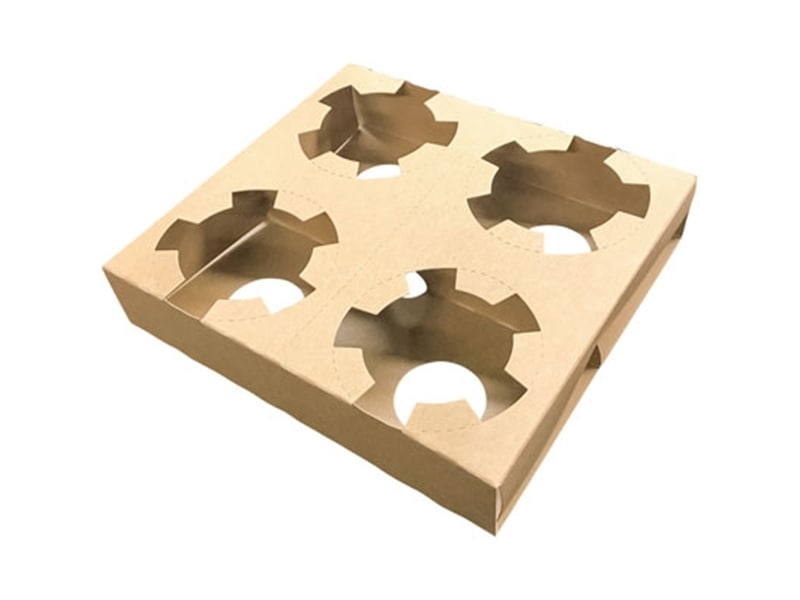 ドリンク関連小物 コーン＆カップホルダー ４個入 ミシン目付 クラフト <100枚> 小ロット販売