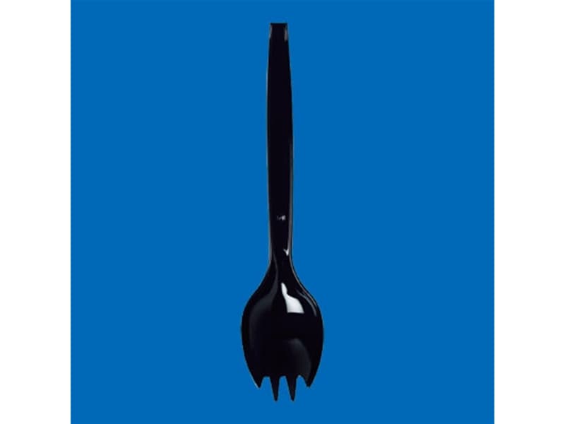 使い捨てカトラリー フォークスプーン #160 黒 160mm 単袋(100本入) <100本> 小ロット販売