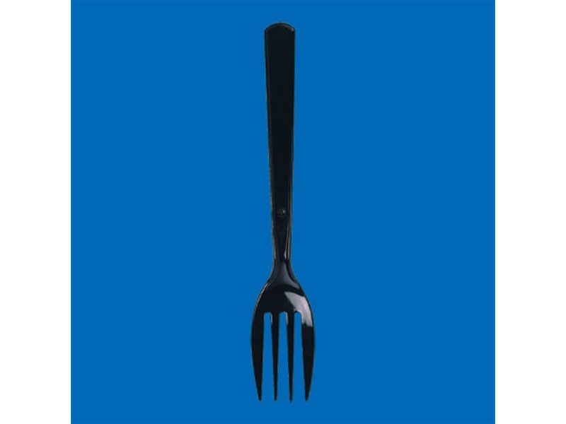 使い捨てカトラリー フォーク ＃１６０ 黒 １６０ｍｍ バラ（１００本入） <100本> 小ロット販売