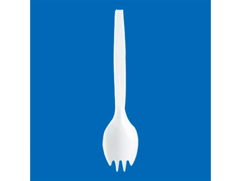 使い捨てカトラリー フォークスプーン #160 白 160mm 単袋(100本入) <100本> 小ロット販売