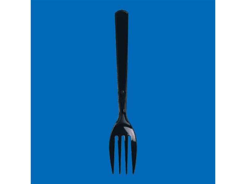 使い捨てカトラリー フォーク ＃１６０ 黒 １６０ｍｍ 単袋（１００本入） <100本> 小ロット販売