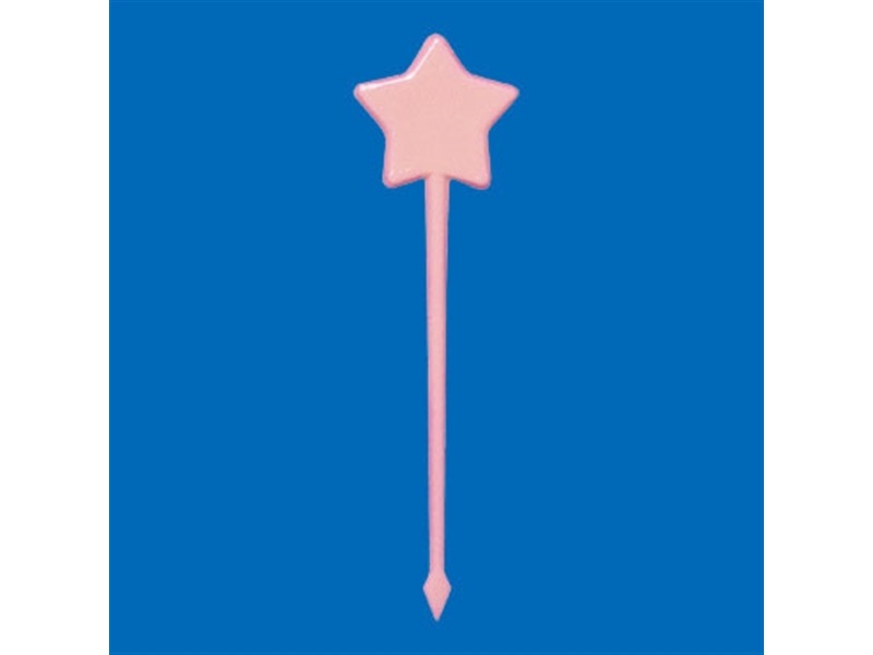 使い捨てカトラリー 星型ピックス ＃６０ ピンク ６０ｍｍ バラ （１００本入） <500本> 小ロット販売