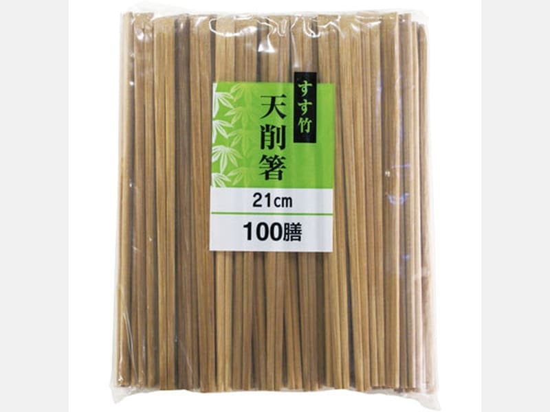 割箸 すす竹天削 ２１ｃｍ（Ｎ） １００膳Ｐ入 <1袋> 小ロット販売