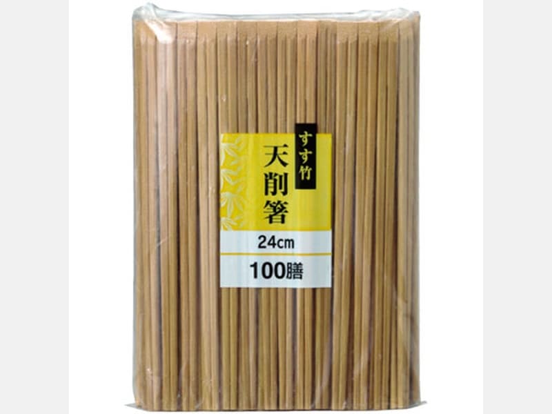 割箸 すす竹天削 ２４ｃｍ（Ｎ） １００膳Ｐ入 <1袋> 小ロット販売