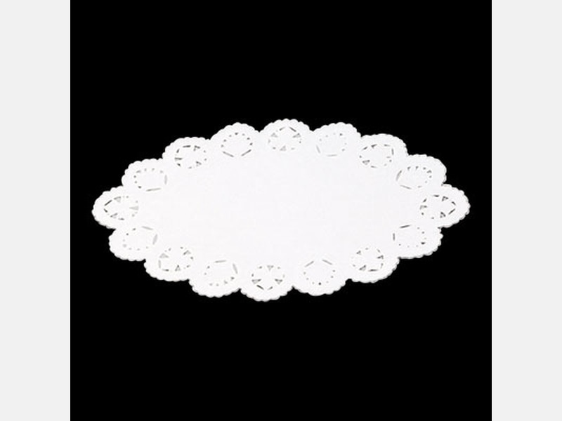 レースペーパー 小判型ドイリーレース（Ａ柄）白＃１６ １００枚入 <1袋> 小ロット販売