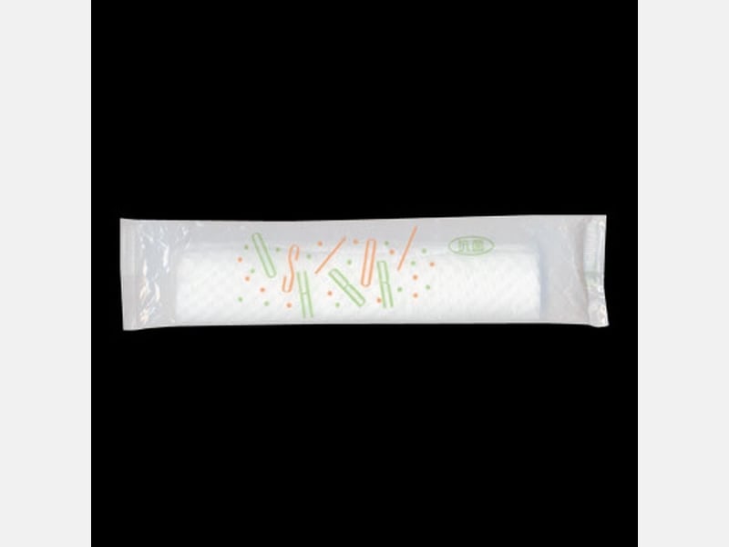 紙おしぼり 新・紙おしぼり ファイン柄（シール貼品） 丸型 <100本> 小ロット販売