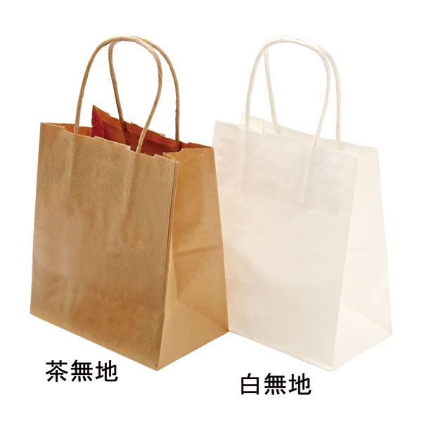手提袋 自動紐手提袋 Ｔ－１ 白無地 <25枚> 小ロット販売