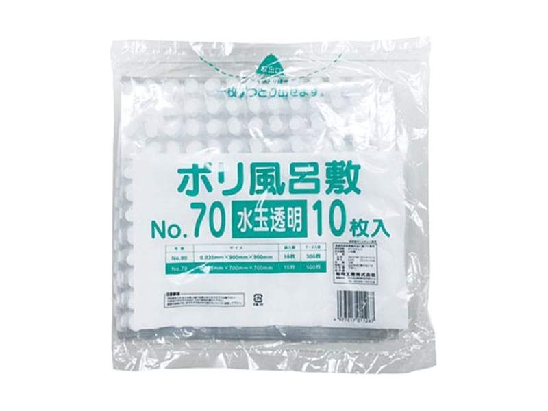 ポリ風呂敷 ポリ風呂敷 ＃７０ 水玉透明 １０枚入 <10枚> 小ロット販売