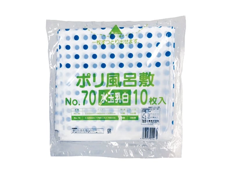 ポリ風呂敷 ポリ風呂敷 ＃７０ 水玉乳白 １０枚入 <10枚> 小ロット販売