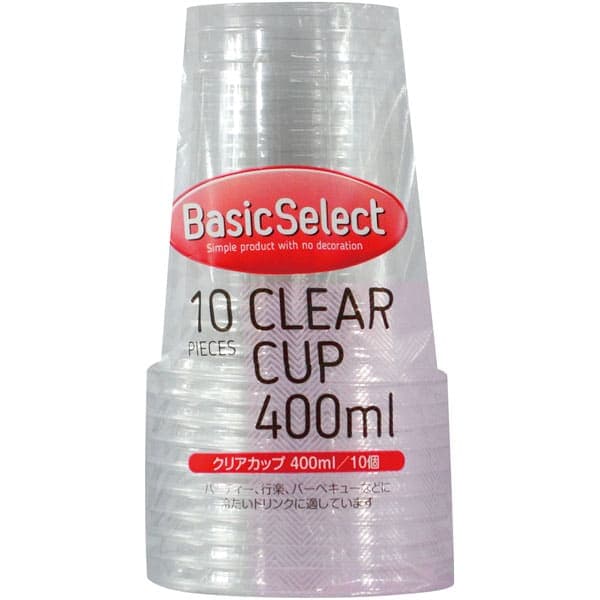 プラコップ BasicSelect クリアカップ400ml 10個入 <1袋> 小ロット販売