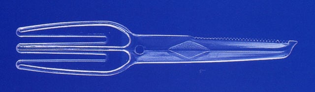 使い捨て プラスチック製 カッター付フォーク #80(A) バラ ケース販売 10000本