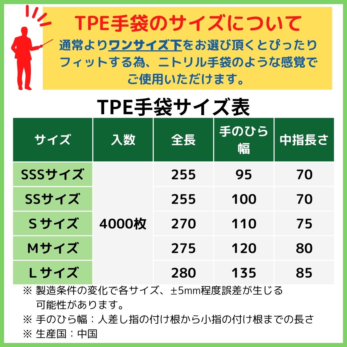 使い捨てTPE手袋 (熱可塑性エラストマー) ブルー 青 SSSサイズ 4000枚
