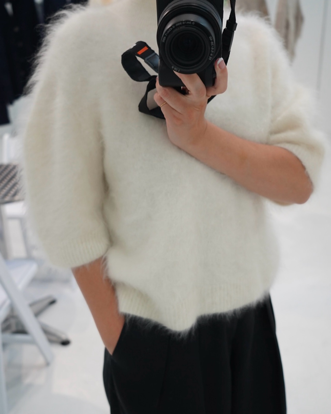 FUR CASHMERE HALF SLEEVE