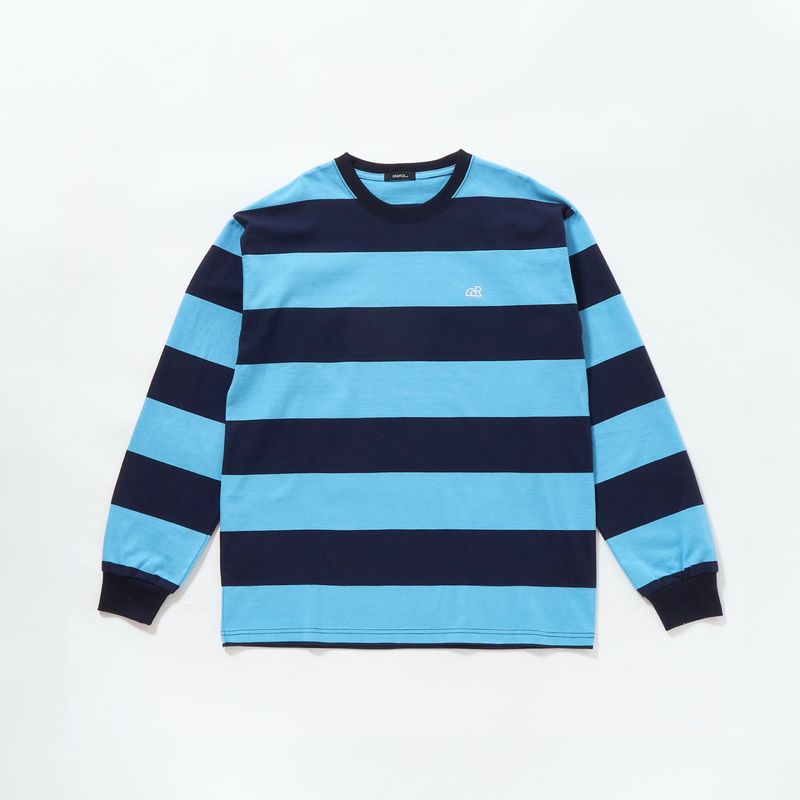 ワイドストライプ ロングスリーブ Tシャツ (PDRL)