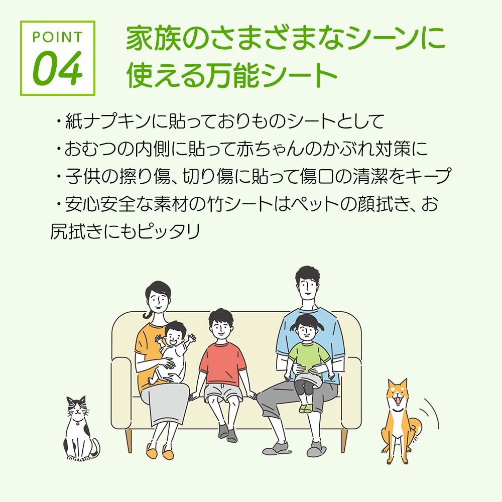 TAKEFU(竹布) デイリーサポートシート 約9×15cm のり付き 20枚入り