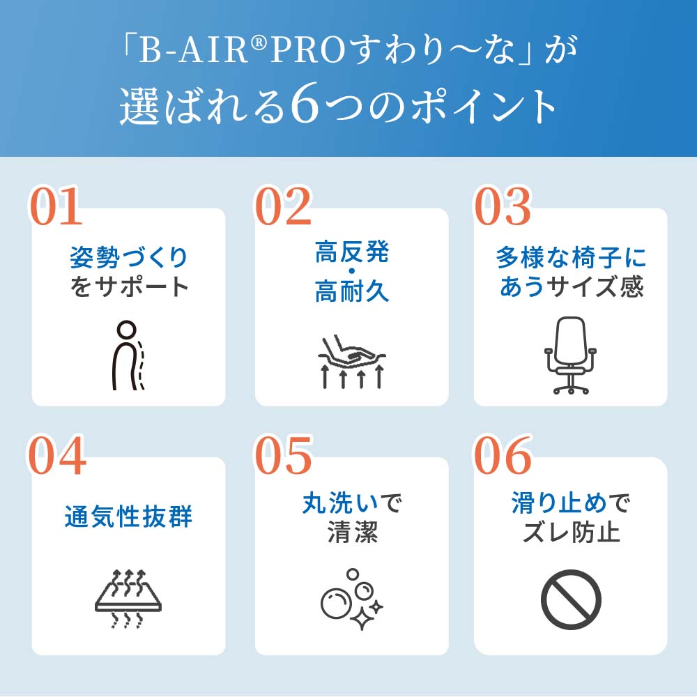 B-AIR(R)PRO いす用クッション すわり~な