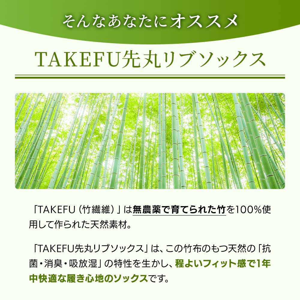 TAKEFU (竹布) 先丸リブソックス