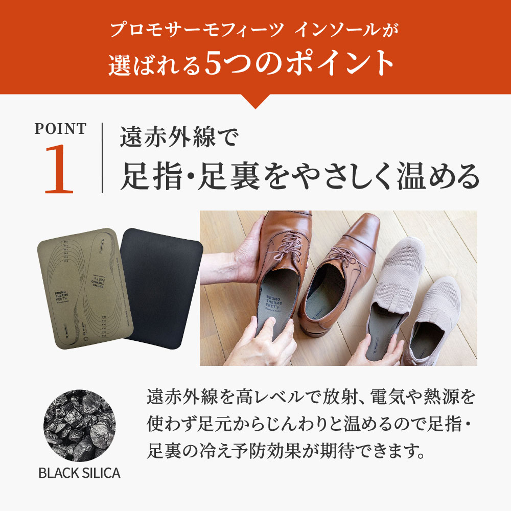 ブラックシリカ プロモサーモフィーツ インソール｜遠赤外線マット