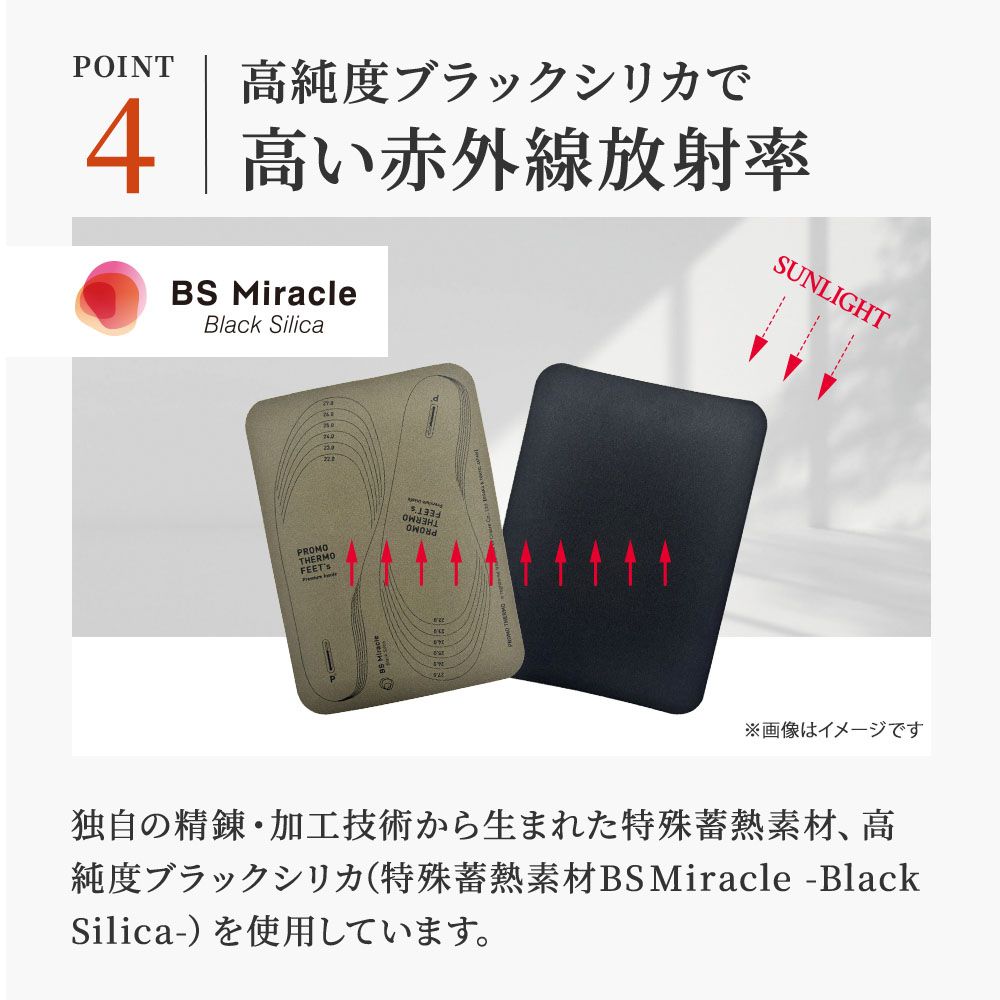 ブラックシリカ プロモサーモフィーツ インソール｜遠赤外線マット