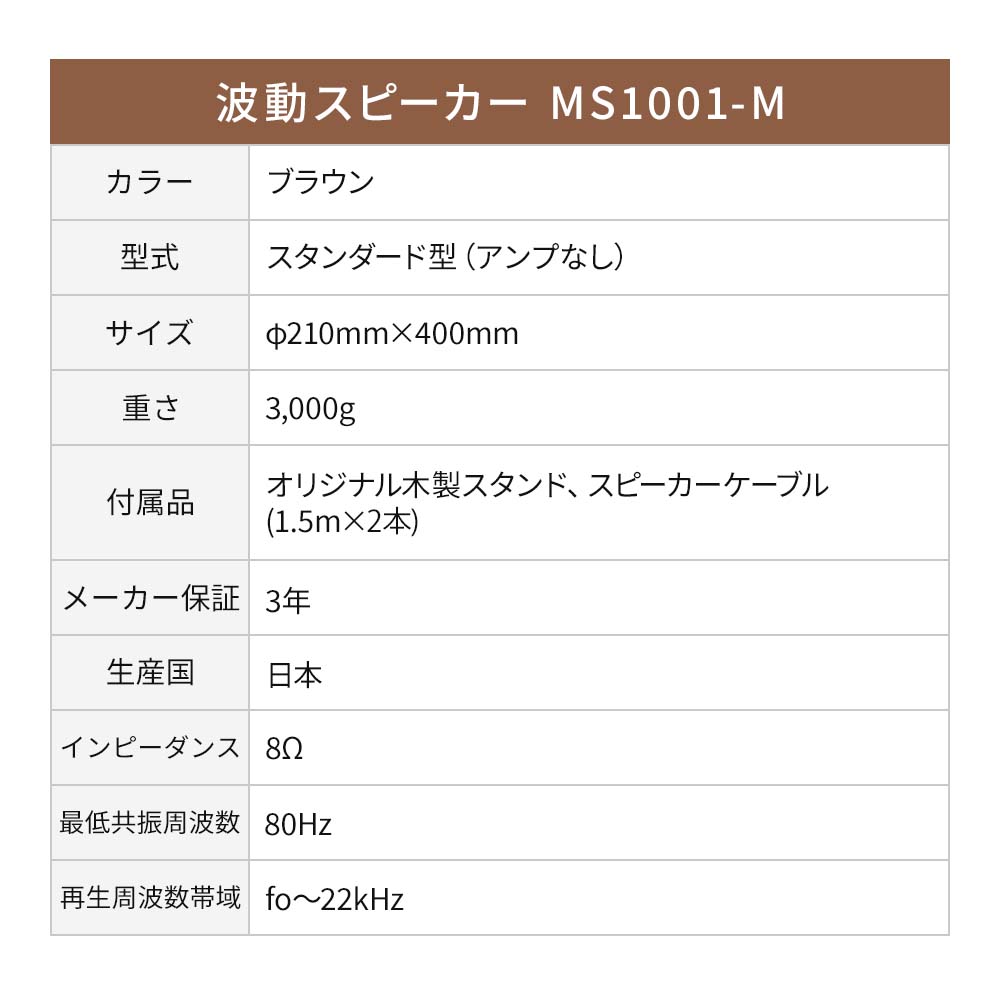 受注生産】波動スピーカー MS1001 クラシック【送料無料】｜波動