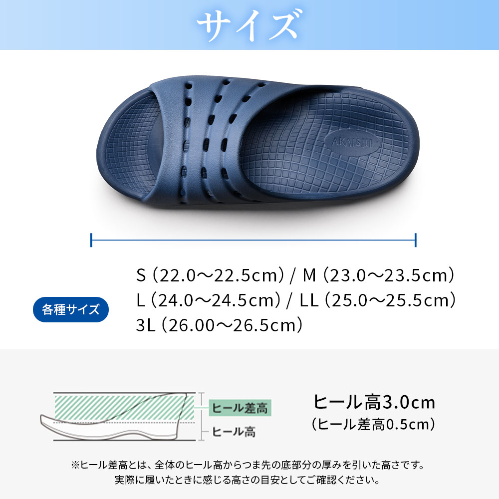 フットリリース サンダル 健康靴 AKAISHI × ファイテン 足裏指圧 足指開放 理想的アーチ