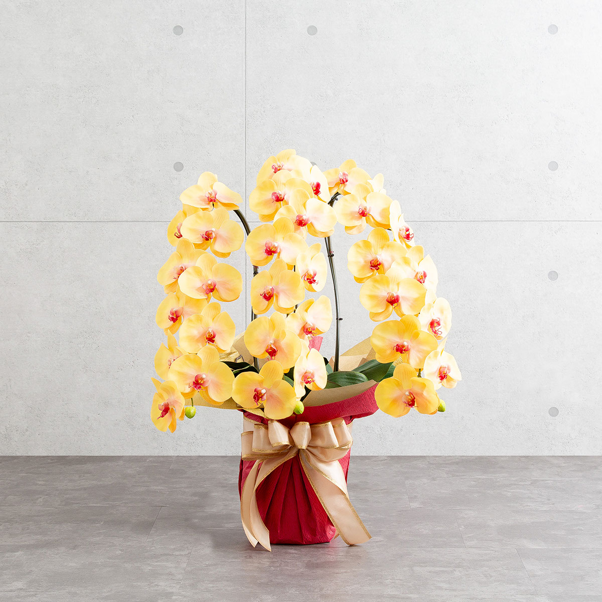 胡蝶蘭鉢 はくらん 3本立ち イエロー アーティフィシャルフラワー