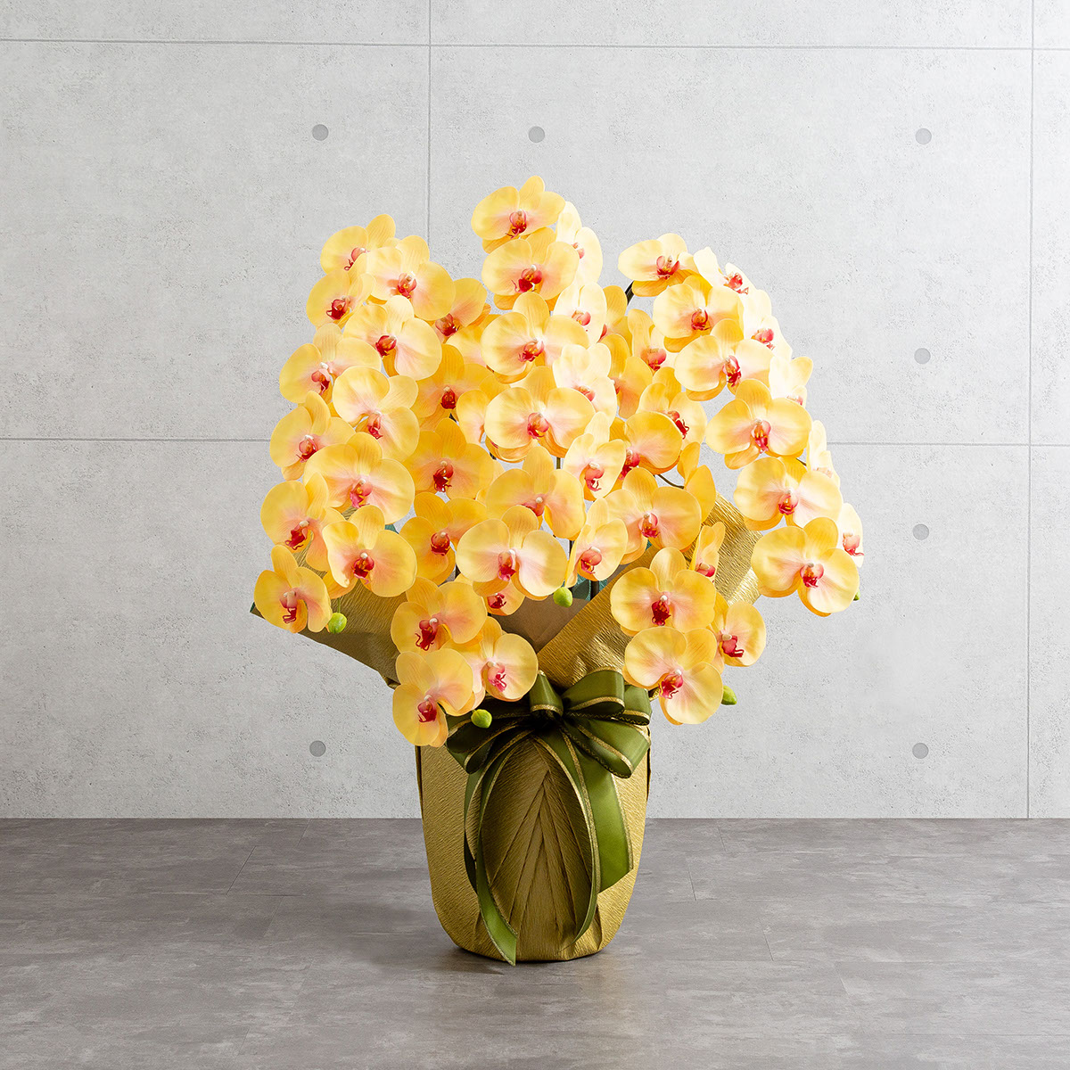 胡蝶蘭鉢 はくらん 5本立ち イエロー アーティフィシャルフラワー