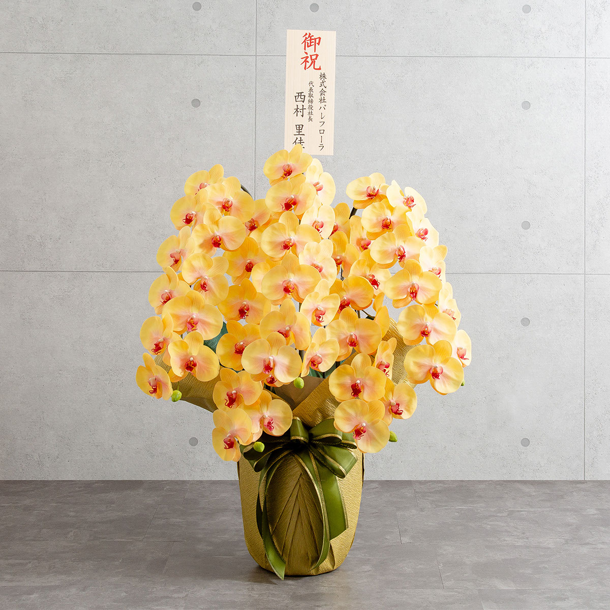 胡蝶蘭鉢 はくらん 5本立ち イエロー アーティフィシャルフラワー