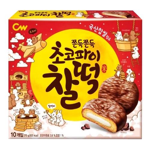 人気中‼️韓国チョコ菓子 CW] チョンウ もちもちチョコチップ/90g(5個入)餅クッキー スナック