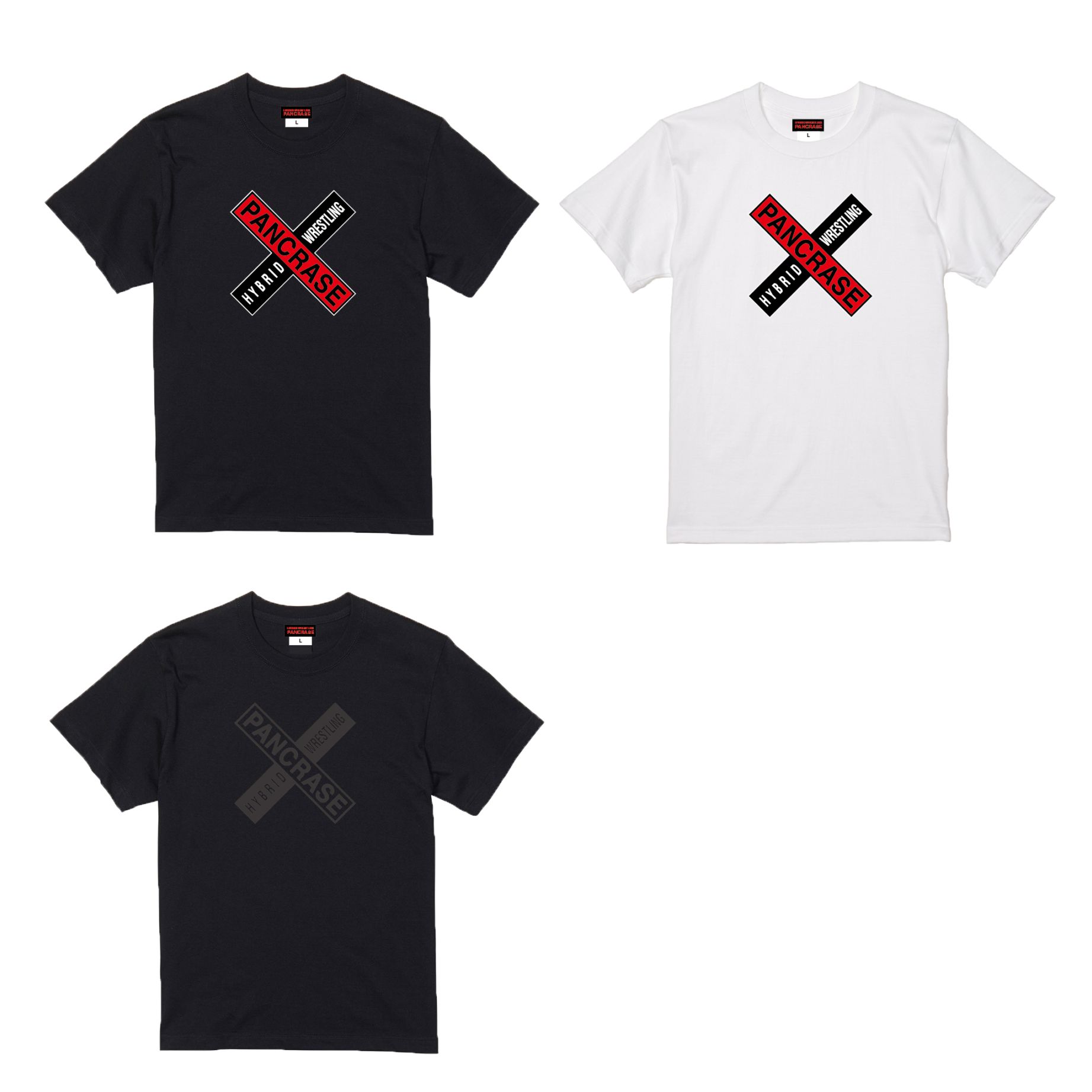 PANCRASE】オリジナルロゴTシャツ［BLACK / WHITE / BLACK&BLACK ］