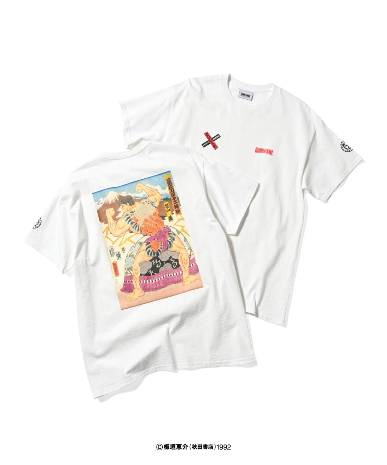 花山薫】HOMEGAME×刃牙×PANCRASE×THREE TIDES S/S TEE / WHITE