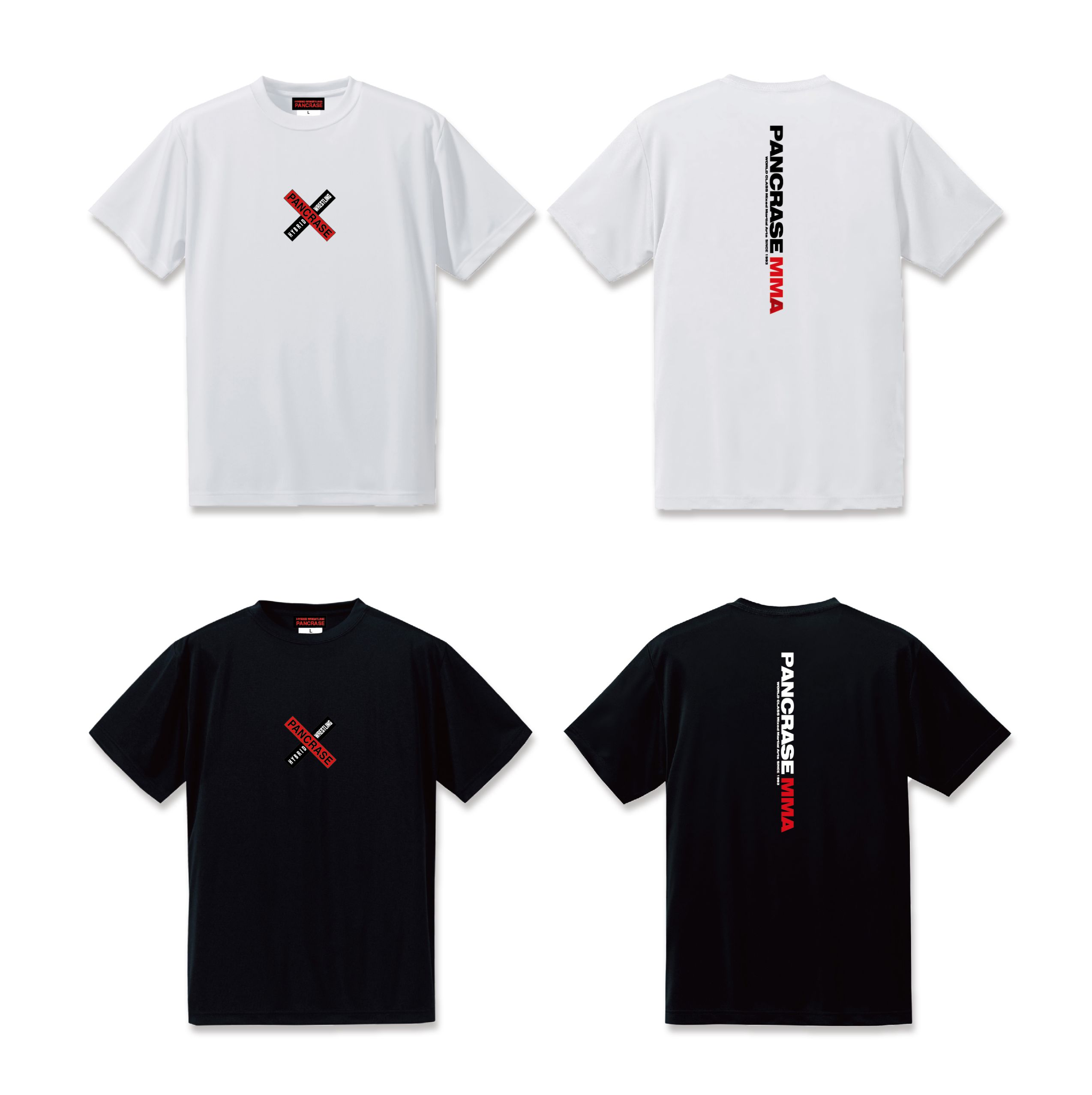 PANCRASE】Logo Dry-Tee［BLACK/WHITE］