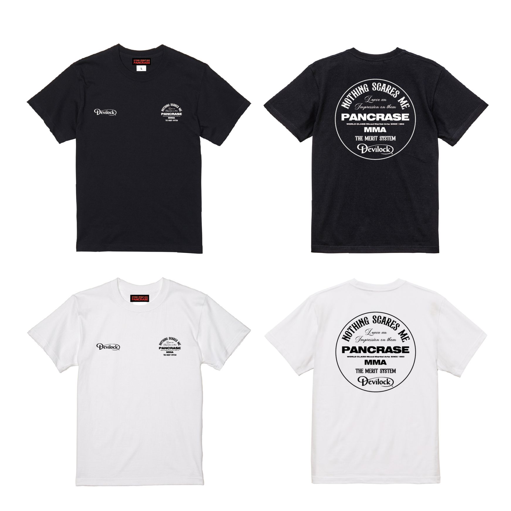 デビロック❌ＰＡＮCＲＡＳTシャツ PANCRASE×DEVILOCK コラボTシャツ ［BLACK / WHITE］