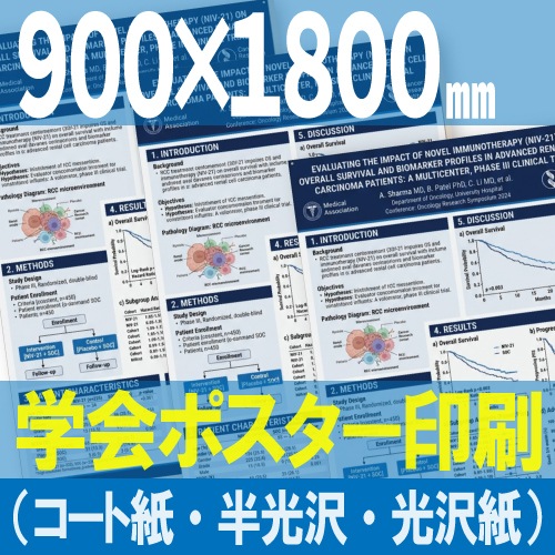 学会ポスター印刷【サイズ：900×1800mm】（コート紙つやけし・フォト