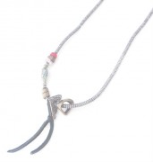 M.Cohen 〔エムコーエン〕 ネックレス N101055 シルバーディスクビーズ&チャーム / グリーン|NECKLACE|【M.Cohen】 