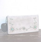 HTC Long Wallet Flower Suede #5 TQS N / Grey