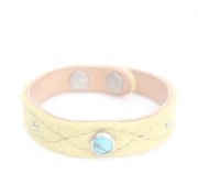 HTC ̎Î֥͡쥹å  Suede Leather Turquoise&Round Studs Bracelet / Yellow