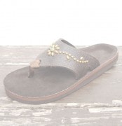 HTCThe SandalmanڎÎߎݎގَώݡ   Wide Strap Flower Turquoise Studs / Brown Suede