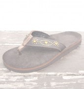 HTCThe SandalmanڎÎߎݎގَώݡ   Narrow Strap Glass Stone Studs / Brown Suede