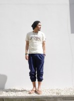 HTC×The Sandalman【エイチティーシー×サンダルマン】 サンダル 別注 Narrow Strap Glass Stone Studs / Natural Suede|SHOES / BO