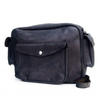 Vintage Leather Shoulder Bag / Black