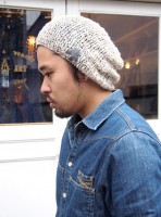 LUCKY BIRD【ラッキーバード】 リネン＆コットン ミディアムニットキャップ / ナチュラル| KNIT CAP|【LUCKY BIRD】 