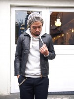 LUCKY BIRD【ラッキーバード】 シルクリネン＆コットン ショートニットキャップ / フラックス×ナチュラル| KNIT CAP|【LUCKY BIRD】 